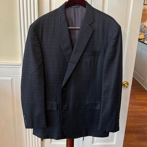 Brooks Brothers Regent Traditional Fit Navy Windowpane Sport Coat 48L EUC
